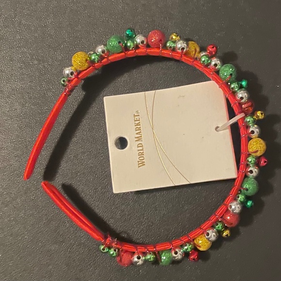 NWT WORLD MARKET CHRISTMAS NECKLACE BRACELETS HAIR HEADBAND LOT - Picture 2 of 5